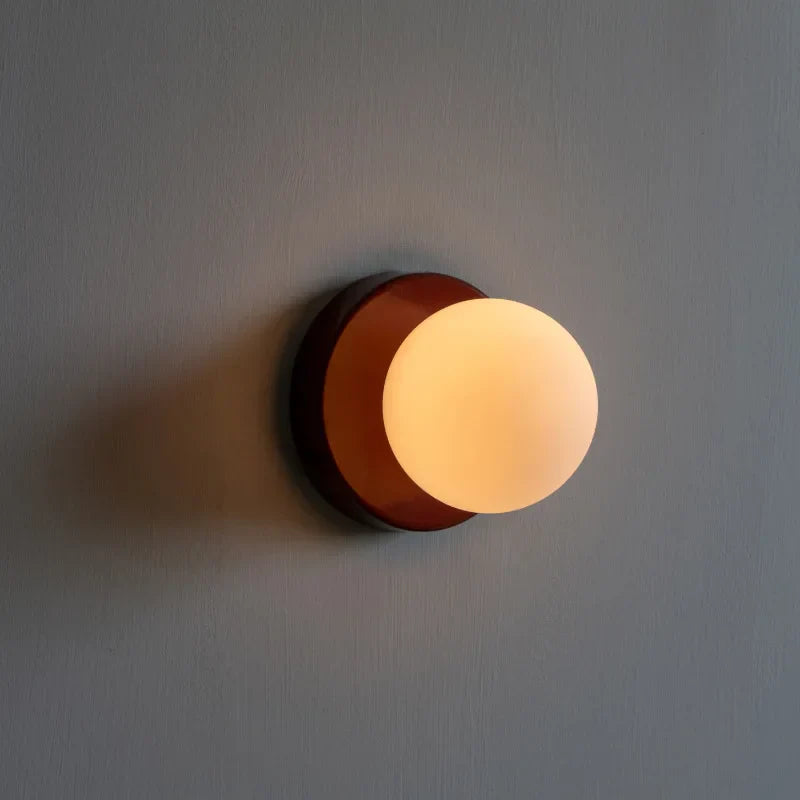 Glass Globe Wall Sconce with Metal Base LED