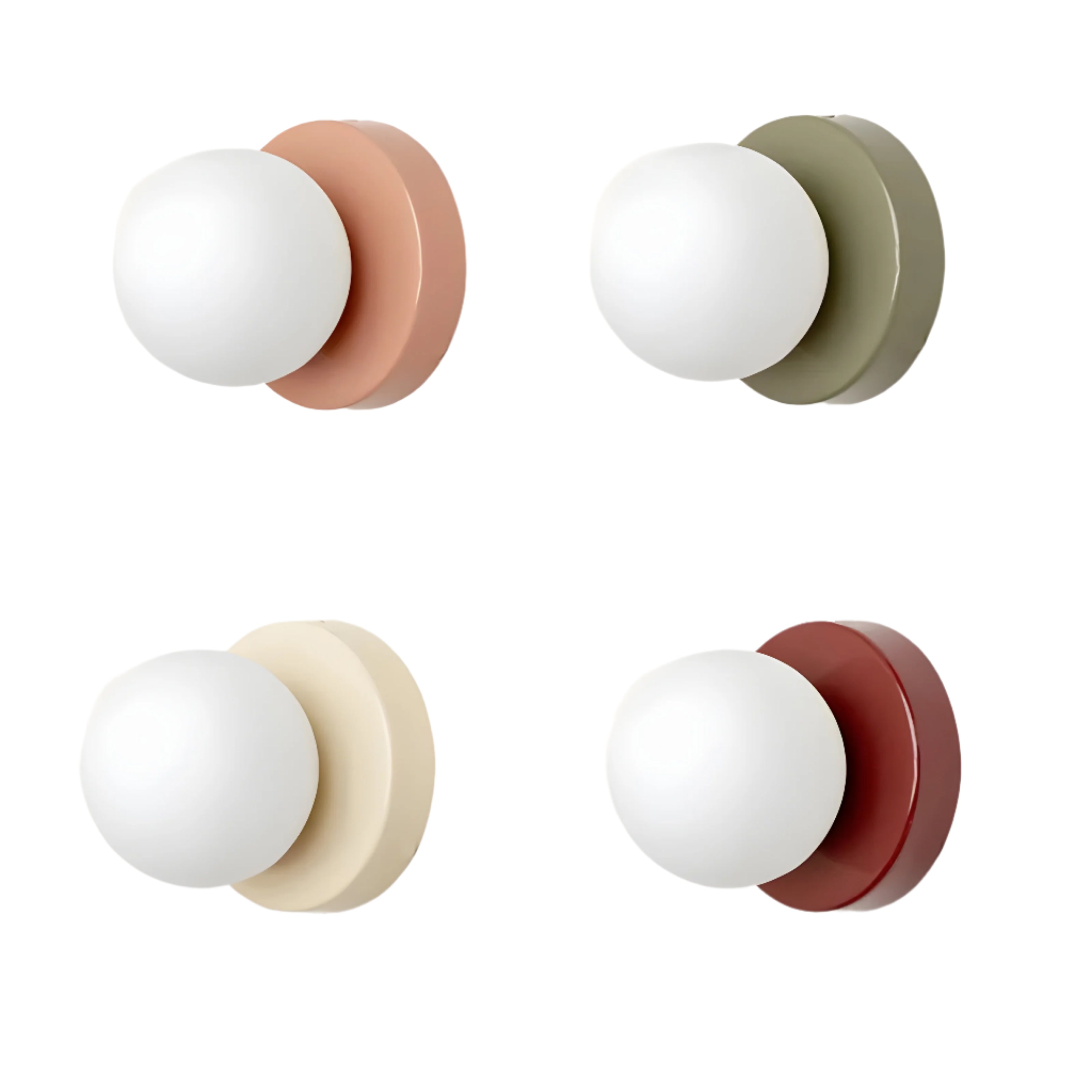 Glass Globe Wall Sconce with Metal Base LED