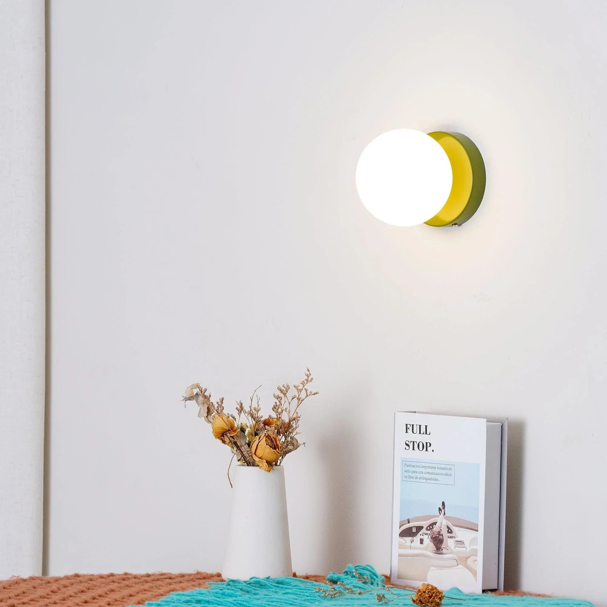 Glass Globe Wall Sconce with Metal Base LED