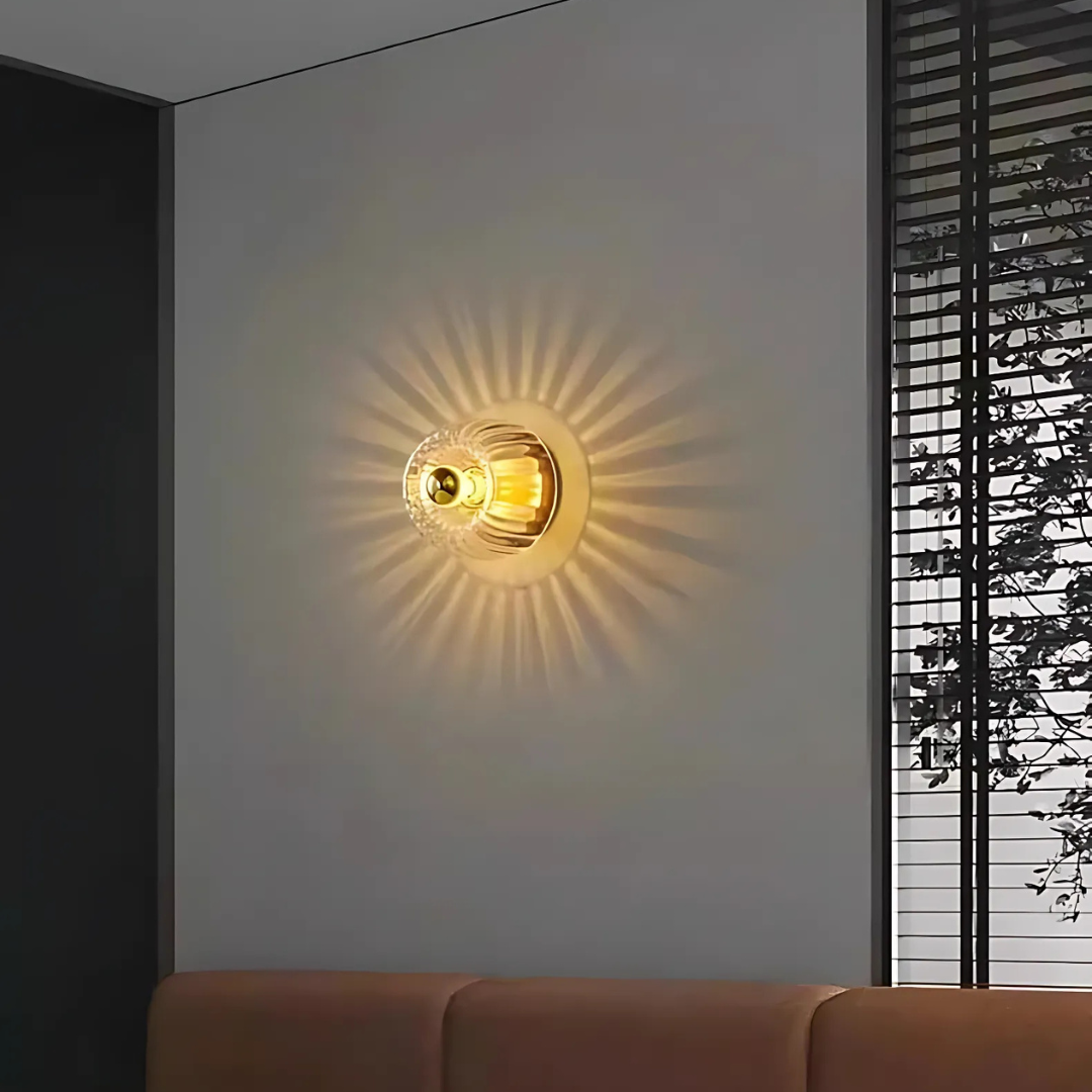 Glass Wall Sconce with Textured Glow Light