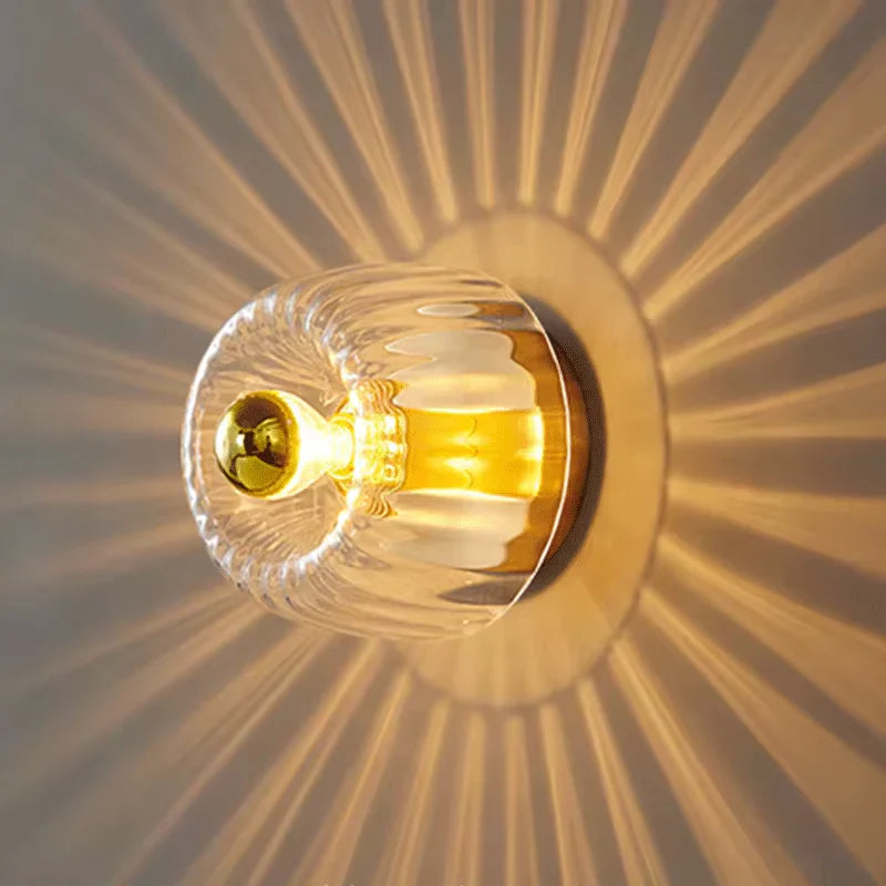 Glass Wall Sconce with Textured Glow Light