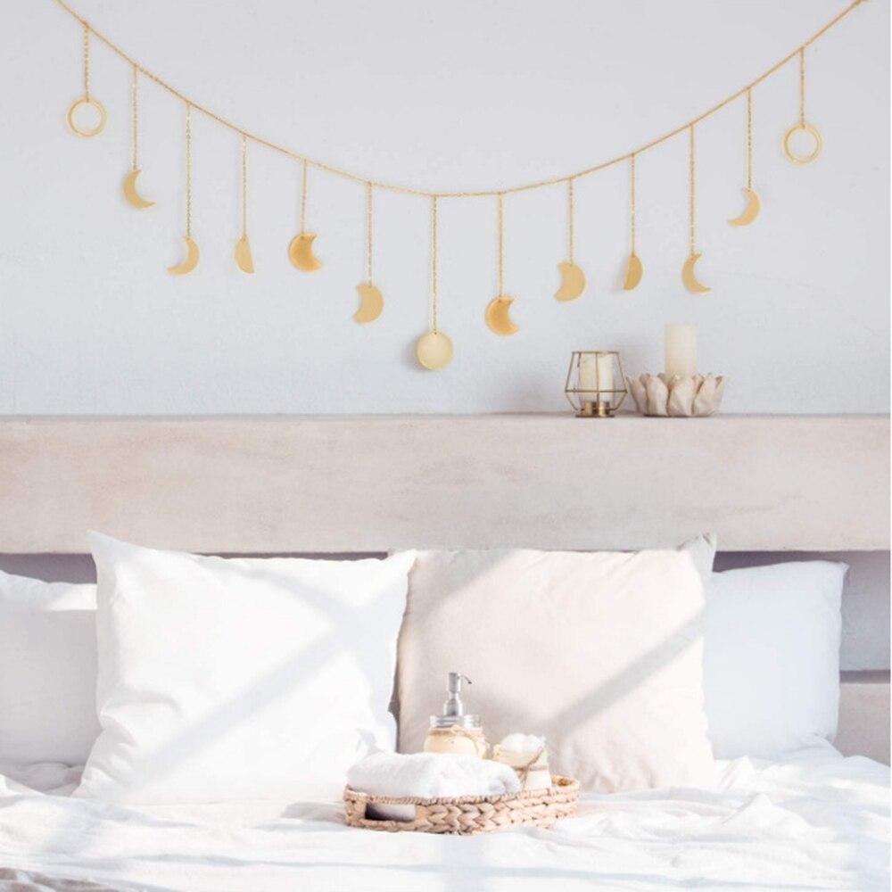 Gold Moon Phase Wall Hanging Garland Decor
