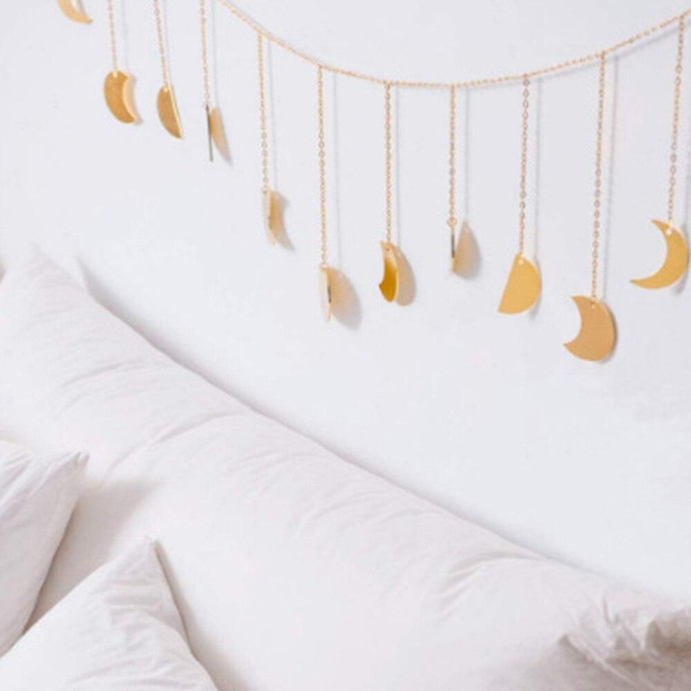 Gold Moon Phase Wall Hanging Garland Decor