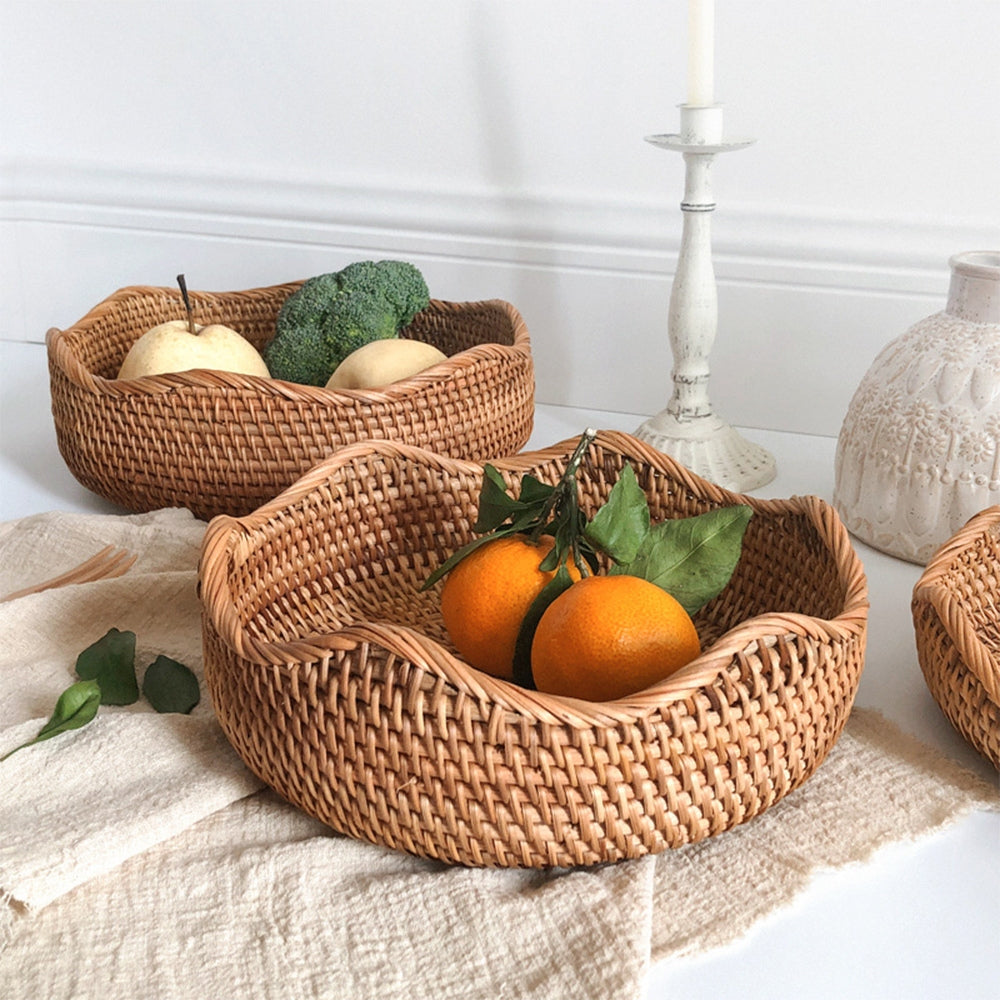 Handwoven Rattan Basket with Rustic Charm