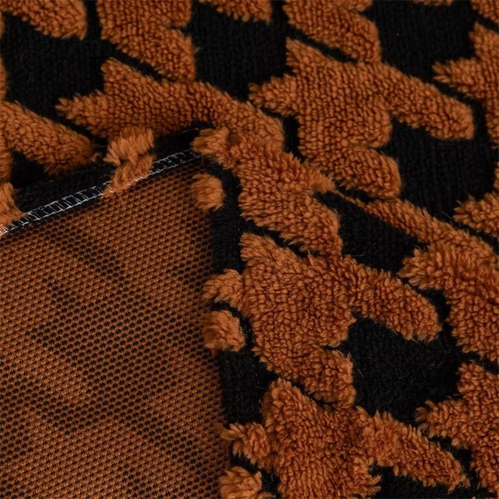Houndstooth Plush Sofa Cover with Texture