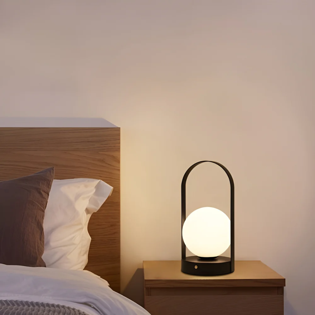 Iron Acrylic Table Lamp with Globe LED Light