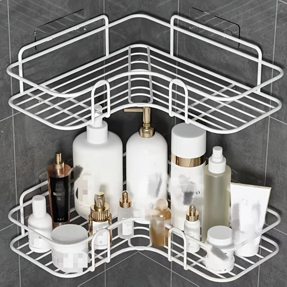 Iron Corner Shower Shelf with Drill Free