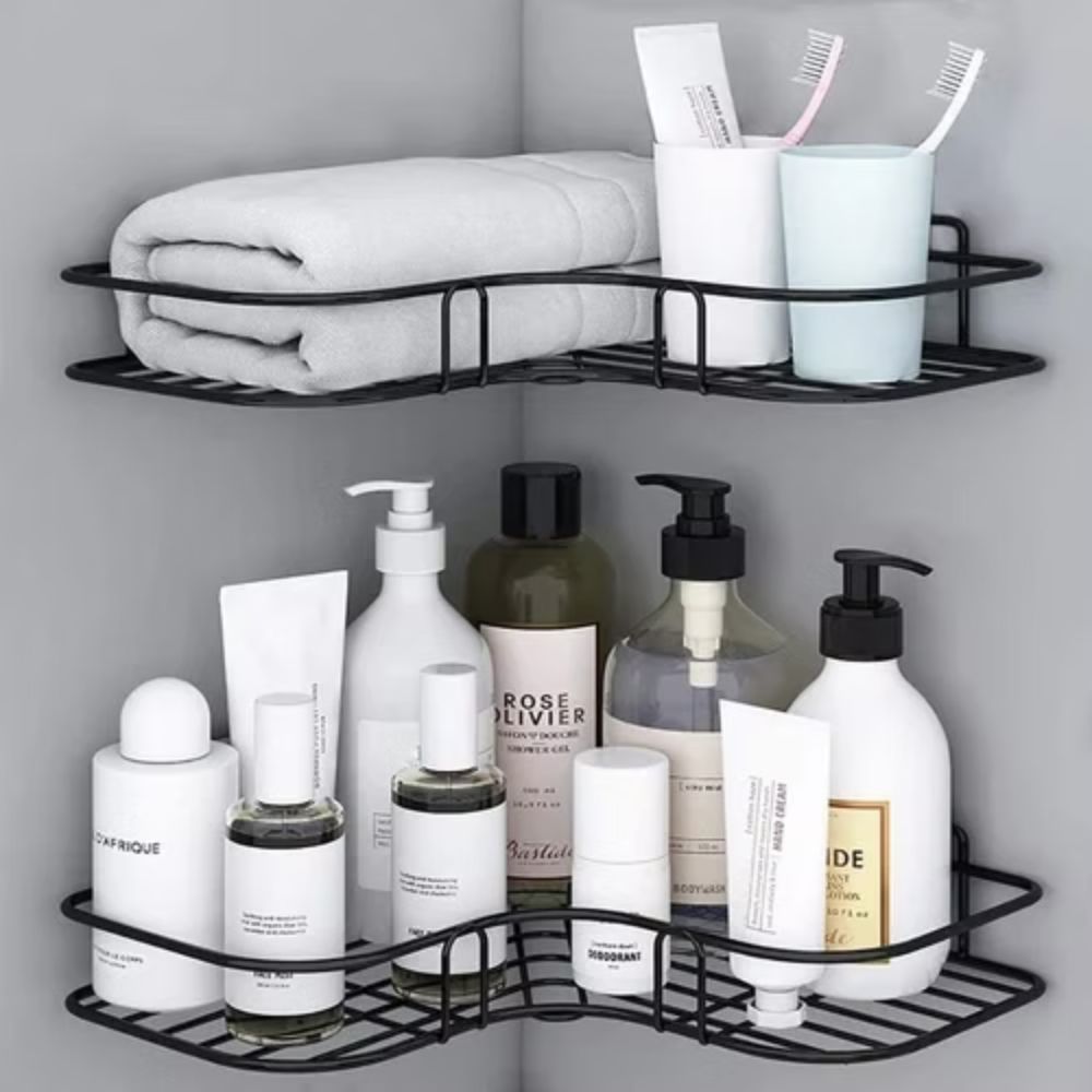Iron Corner Shower Shelf with Drill Free