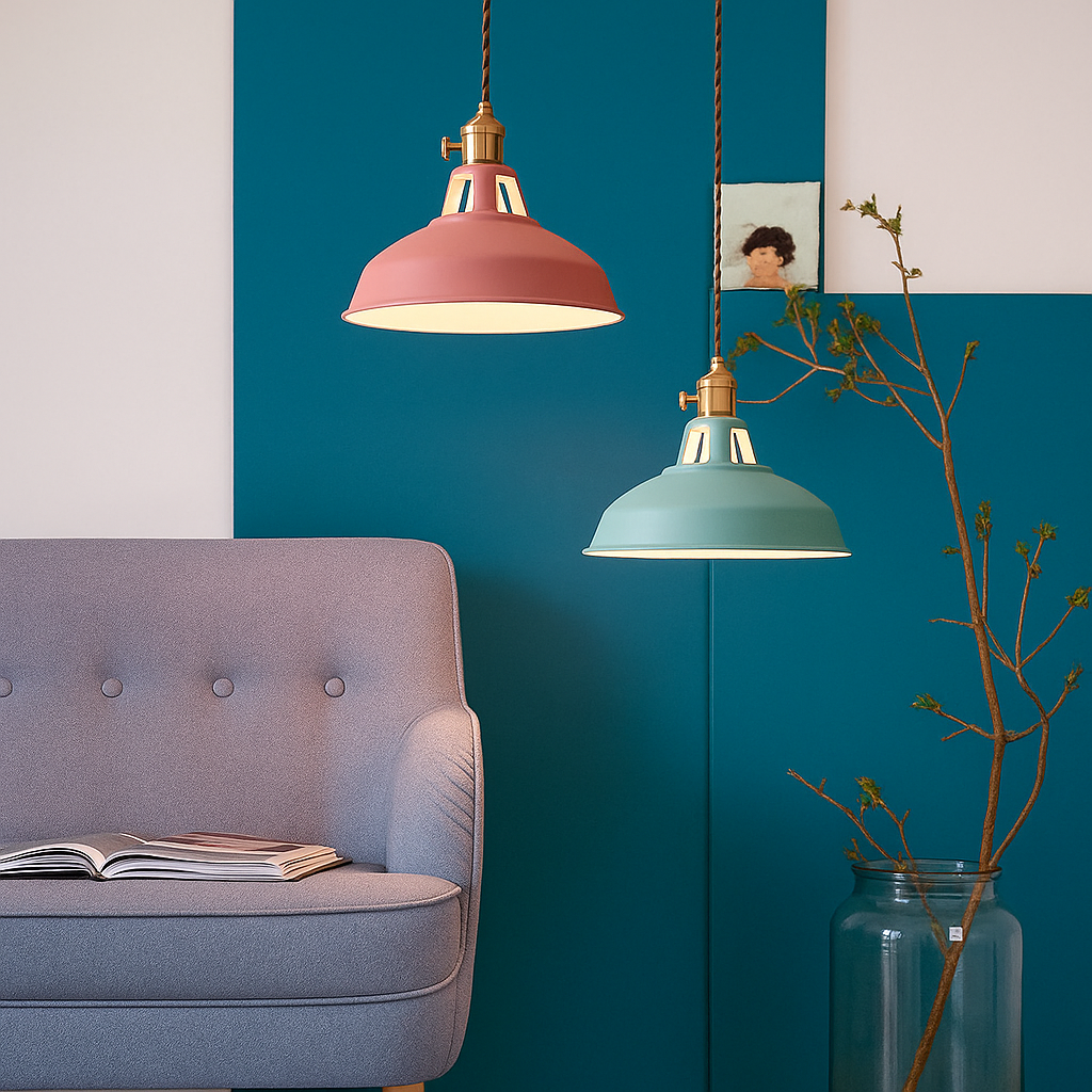 Iron Dome Pendant Light with LED Modern Style