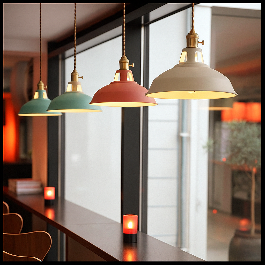 Iron Dome Pendant Light with LED Modern Style
