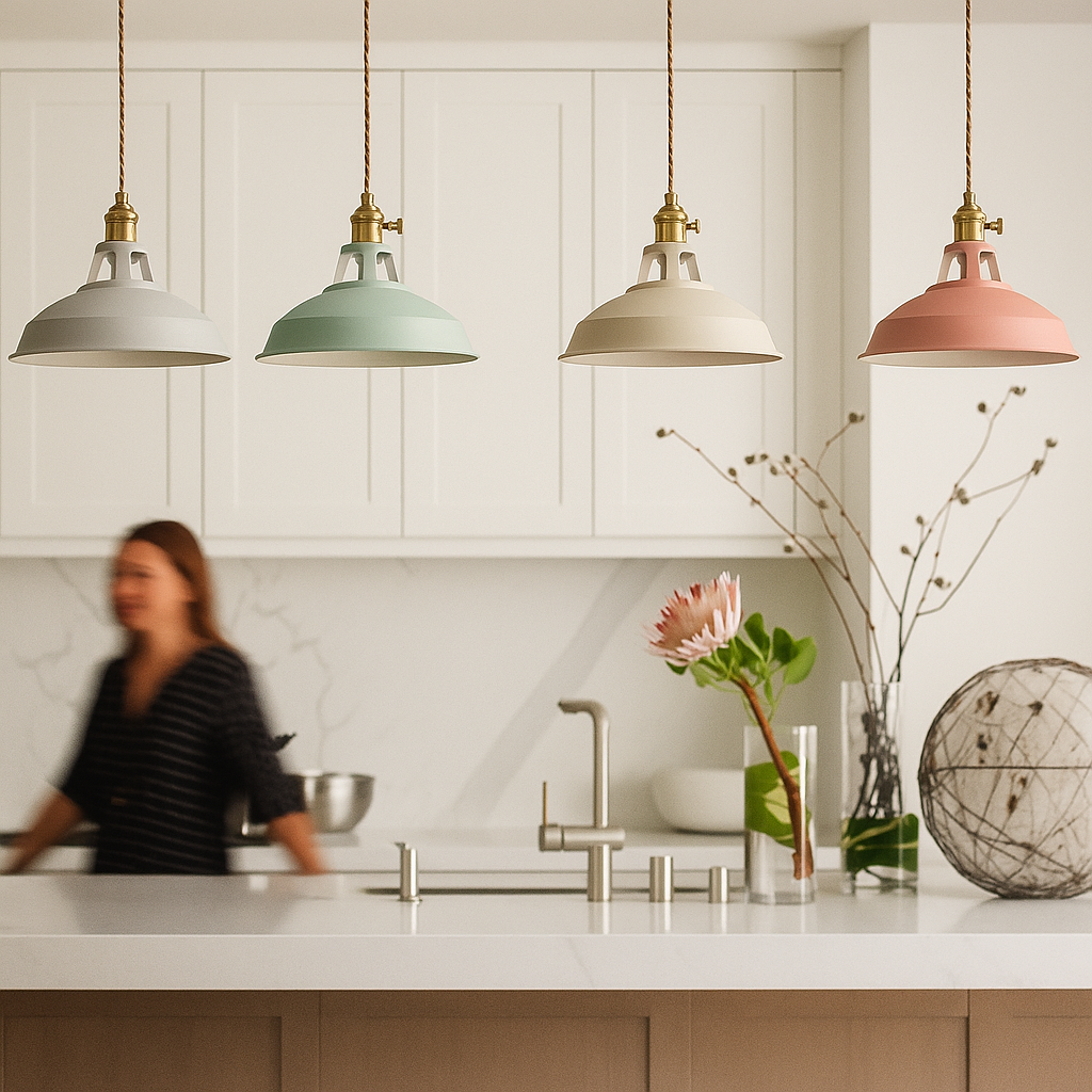 Iron Dome Pendant Light with LED Modern Style