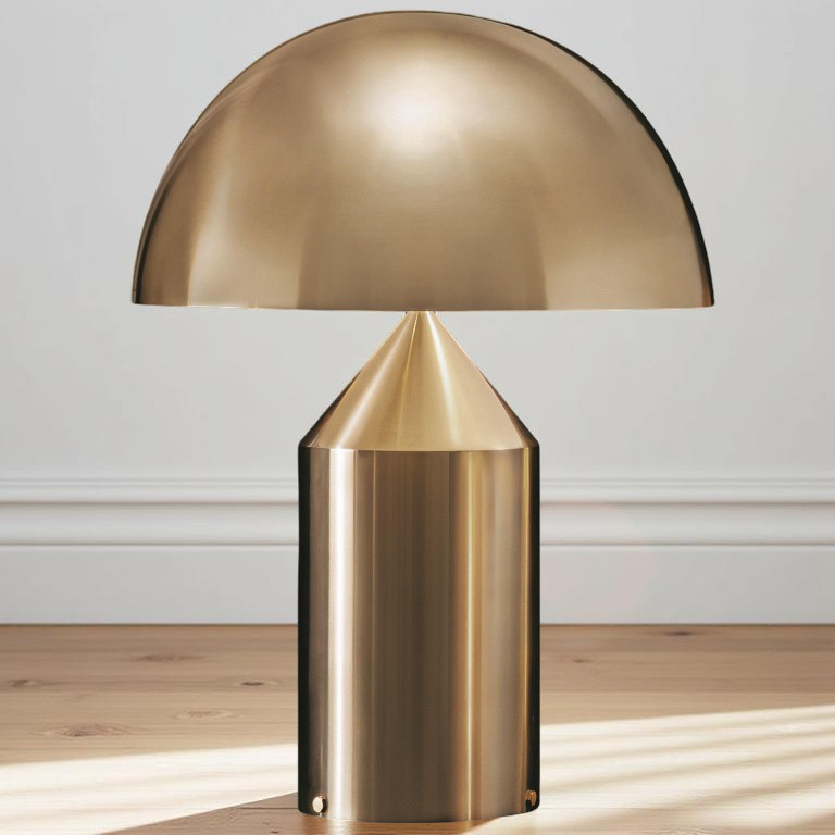 Iron Dome Table Lamp with Sculptural Base