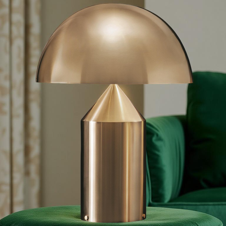 Iron Dome Table Lamp with Sculptural Base