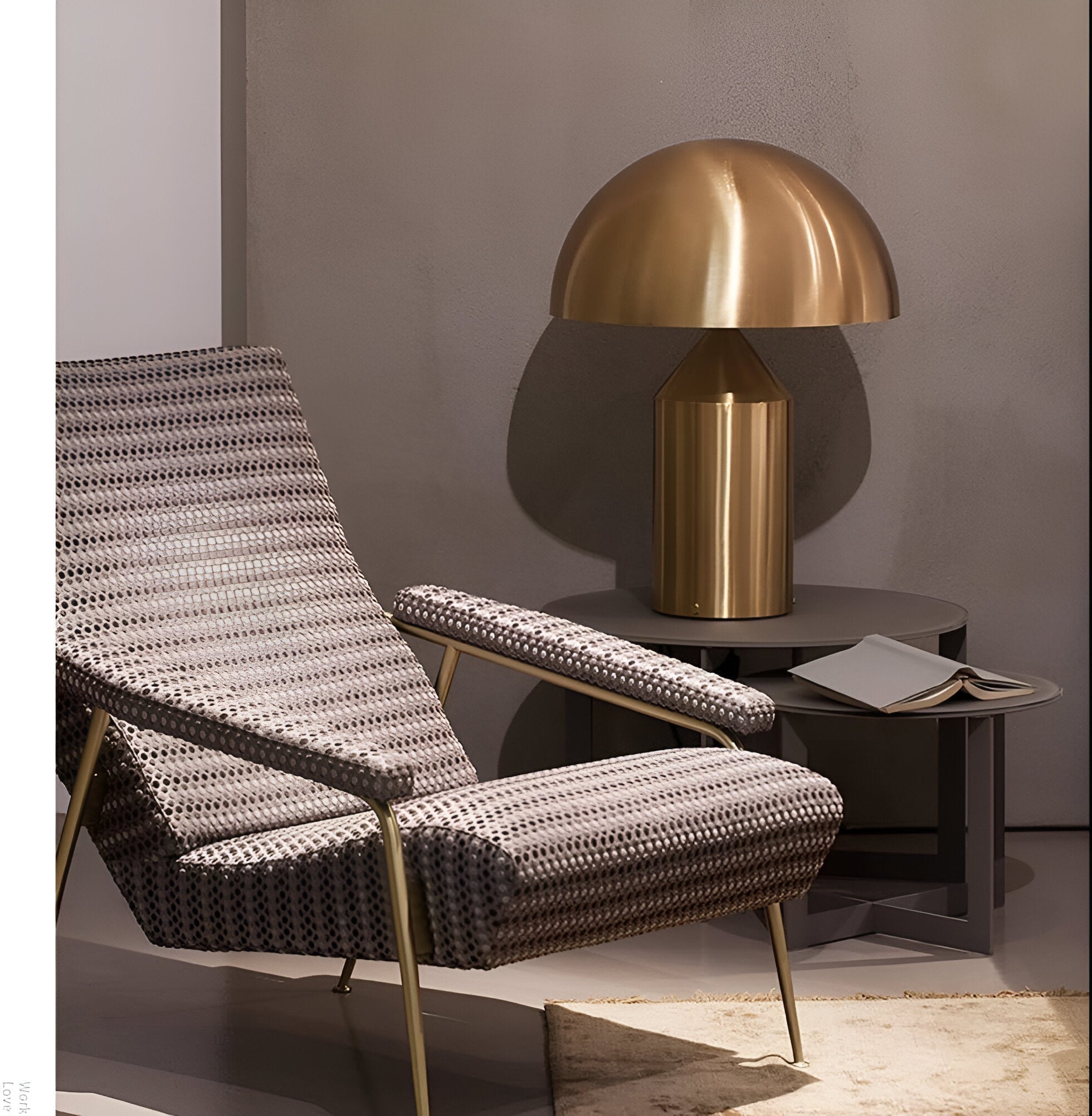 Iron Dome Table Lamp with Sculptural Base