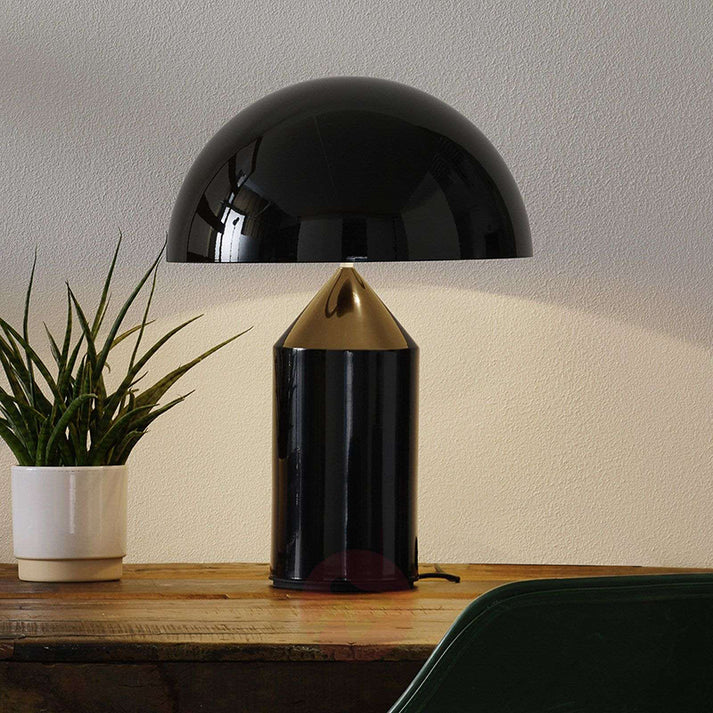 Iron Dome Table Lamp with Sculptural Base