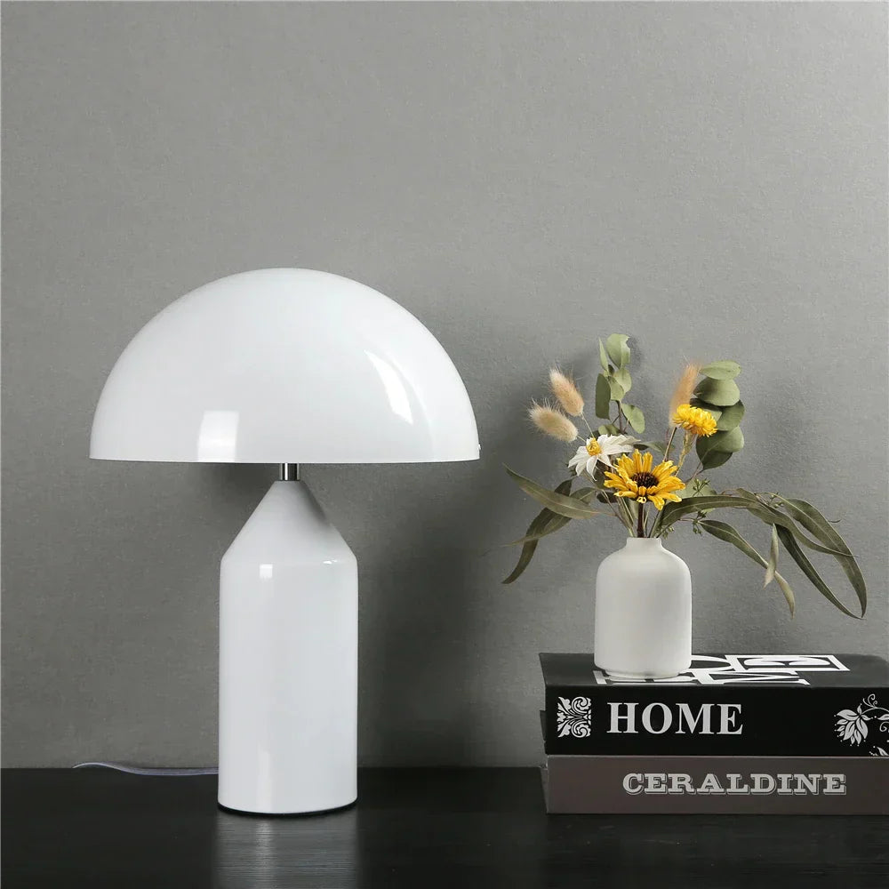 Iron Dome Table Lamp with Sculptural Base