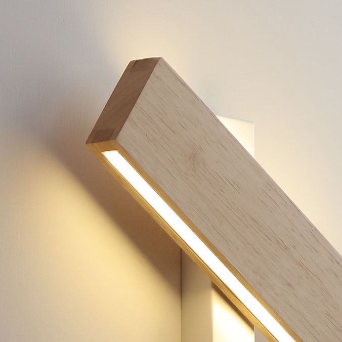 Japanese Wood Wall Sconce with Rectangle LED