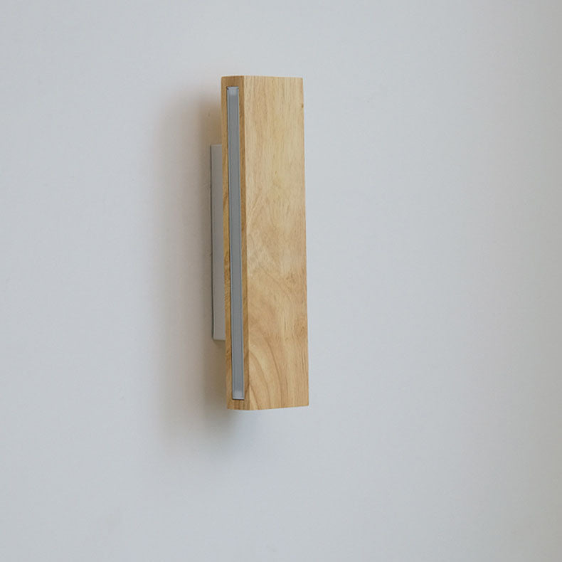 Japanese Wood Wall Sconce with Rectangle LED