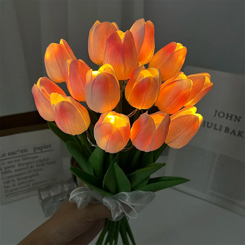 LED Tulip Lamp with Glowing Flower Bouquet