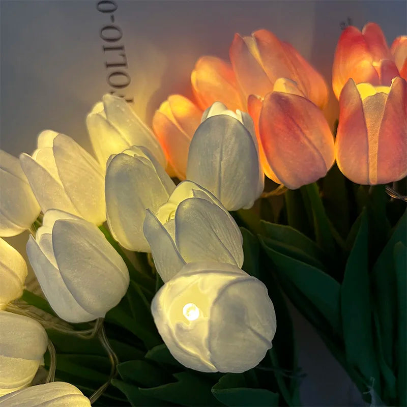 LED Tulip Lamp with Glowing Flower Bouquet