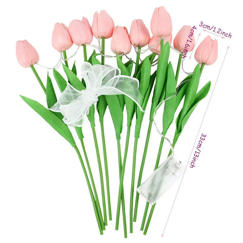 LED Tulip Lamp with Glowing Flower Bouquet