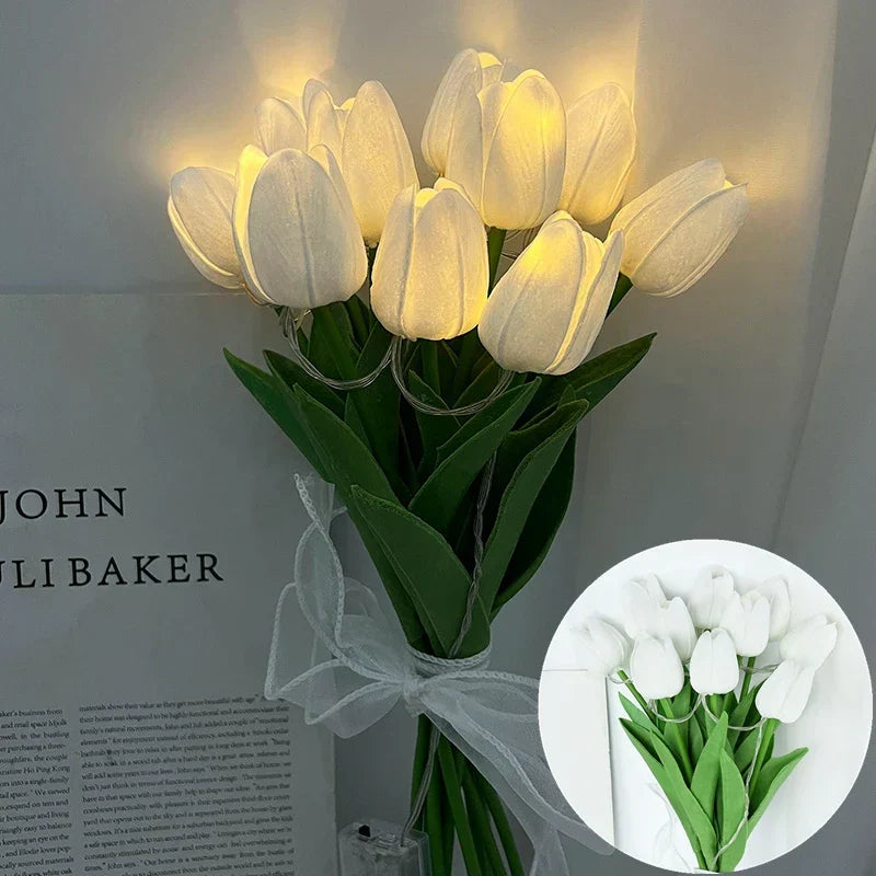 LED Tulip Lamp with Glowing Flower Bouquet