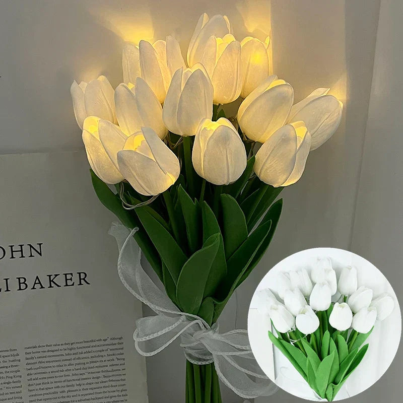 LED Tulip Lamp with Glowing Flower Bouquet