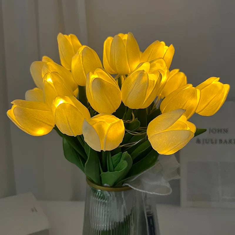 LED Tulip Lamp with Glowing Flower Bouquet