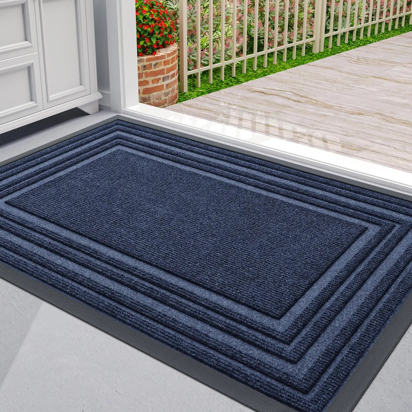 Layered Border Doormat with Antislip Base