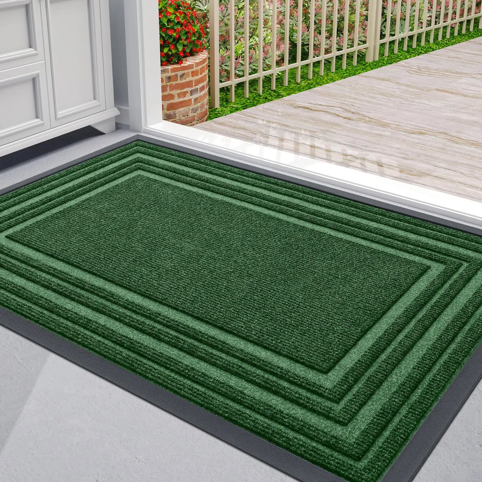 Layered Border Doormat with Antislip Base