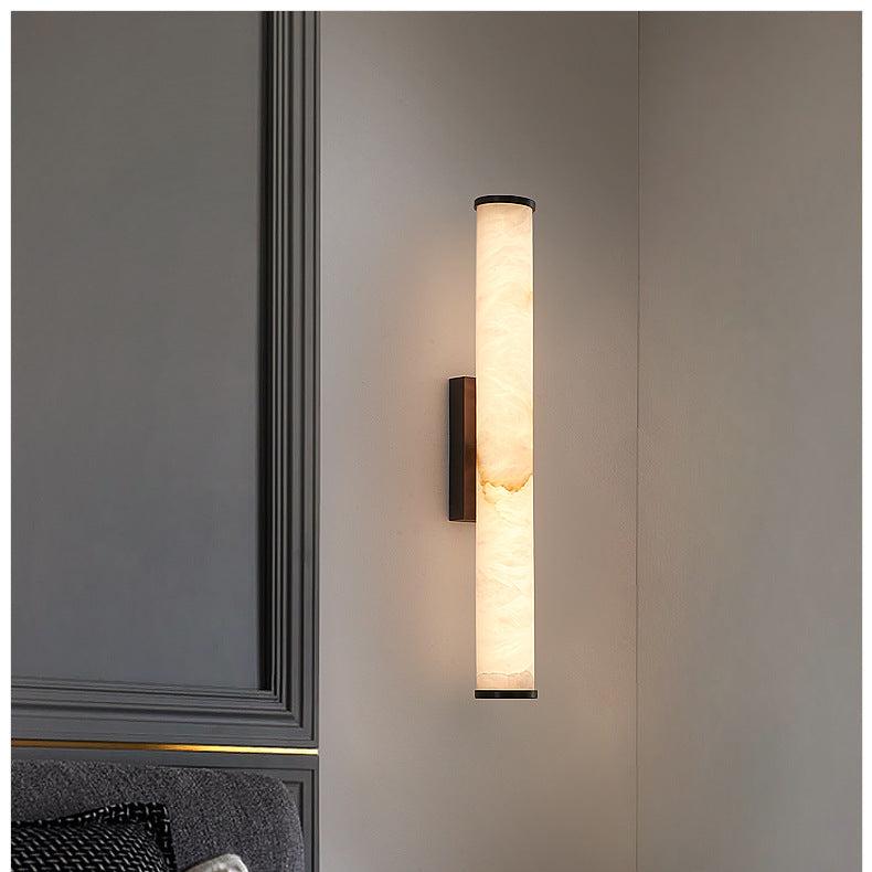 Marble Effect Wall Sconce with Slim Tube Light