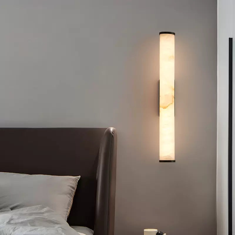 Marble Effect Wall Sconce with Slim Tube Light