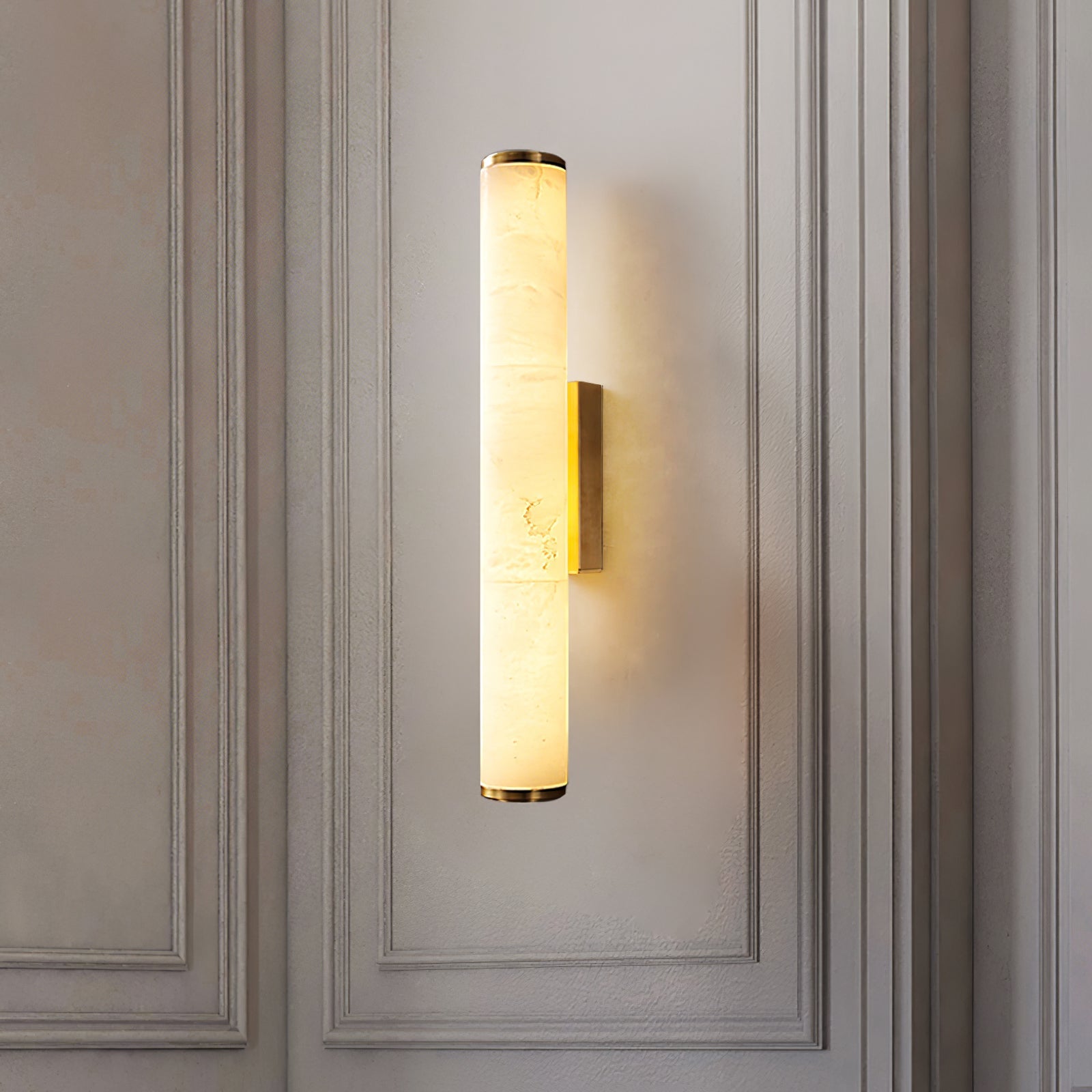 Marble Effect Wall Sconce with Slim Tube Light