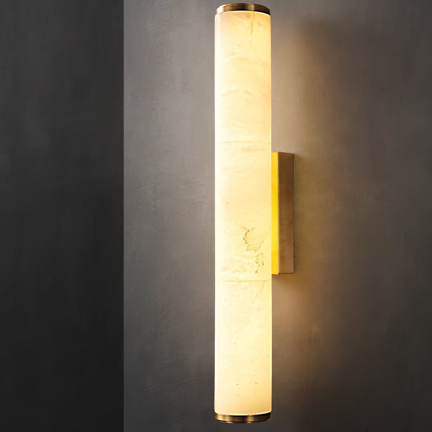 Marble Effect Wall Sconce with Slim Tube Light