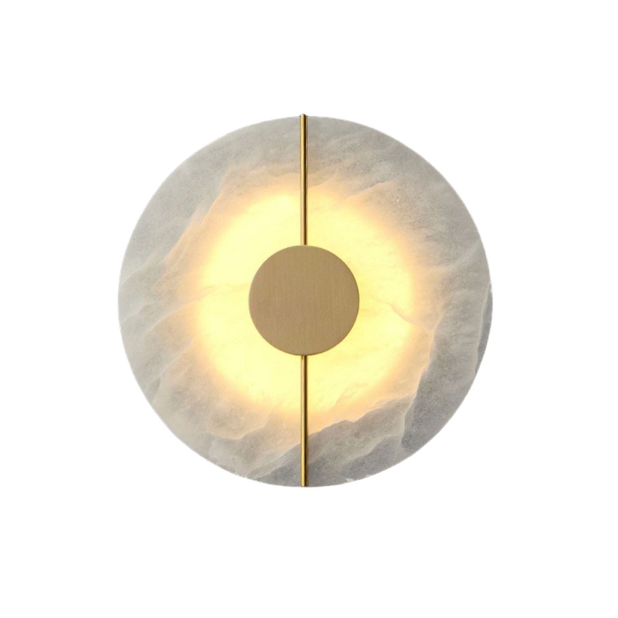 Marble Iron Wall Sconce with Round LED Light