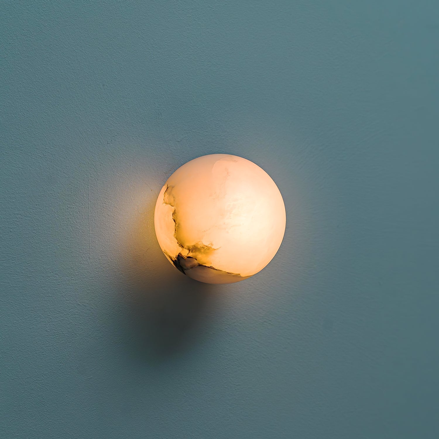 Marble Orb Wall Sconce with LED Light and Base