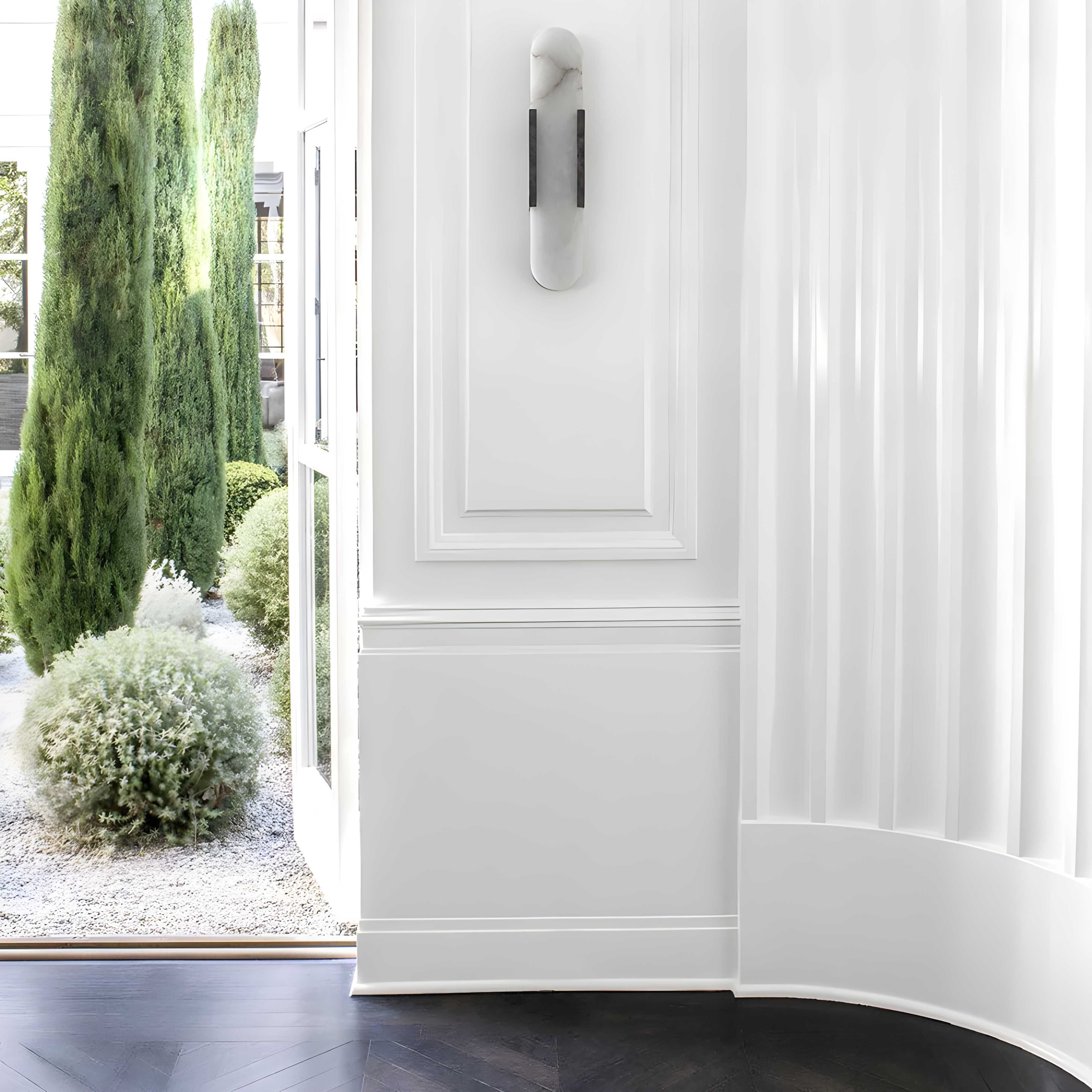 Marble Wall Sconce with Iron Frame LED Light