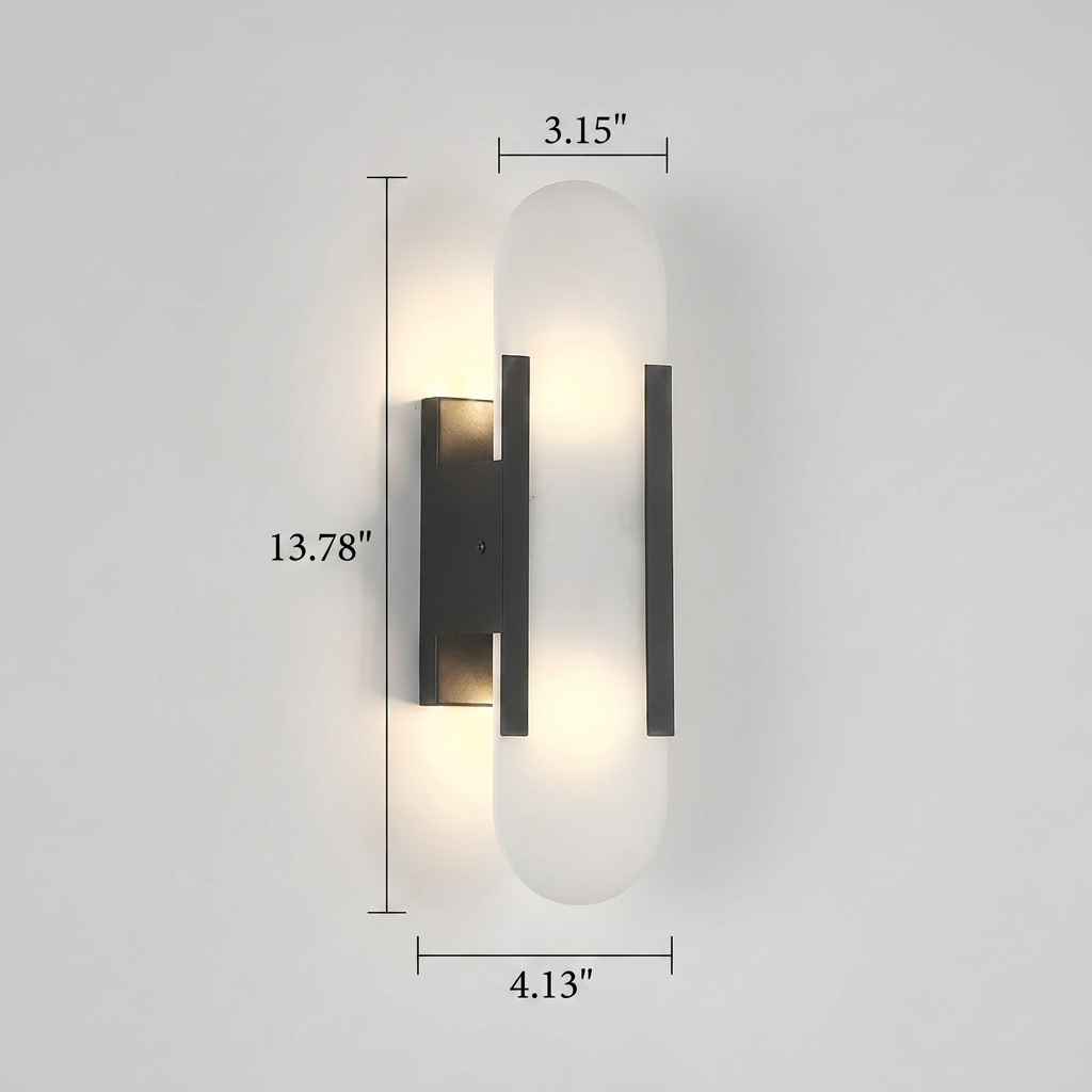 Marble Wall Sconce with Iron Frame LED Light