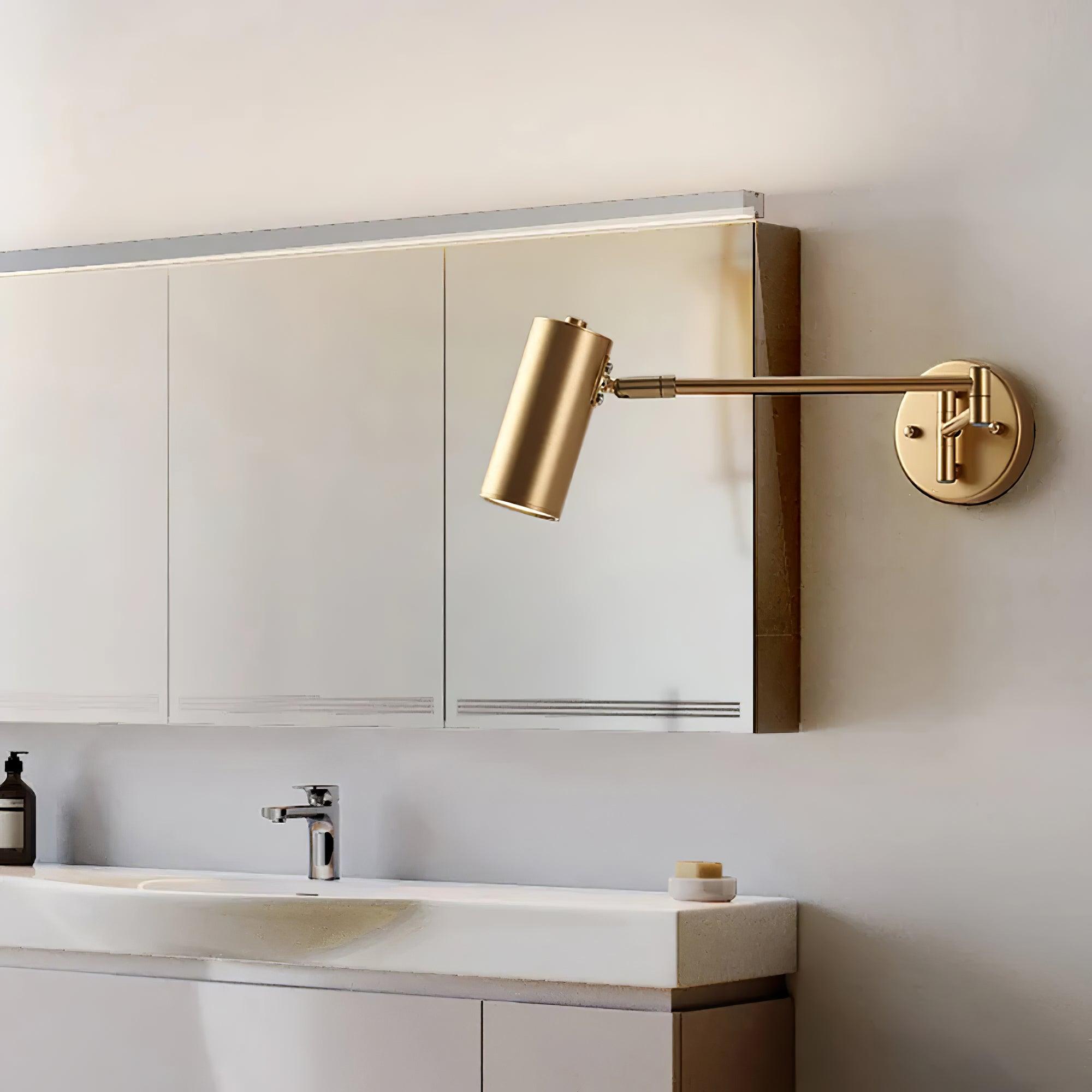 Metal Swing Arm Wall Sconce with Adjustable Head