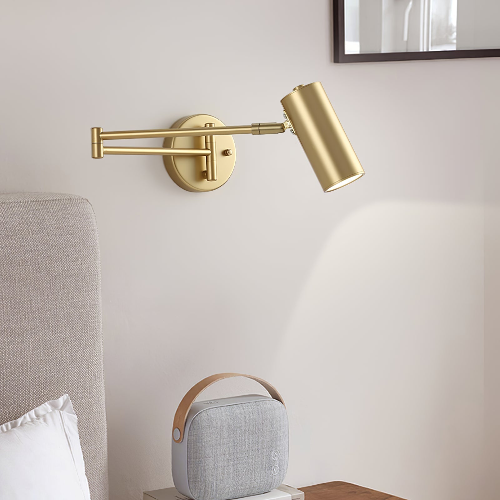 Metal Swing Arm Wall Sconce with Adjustable Head