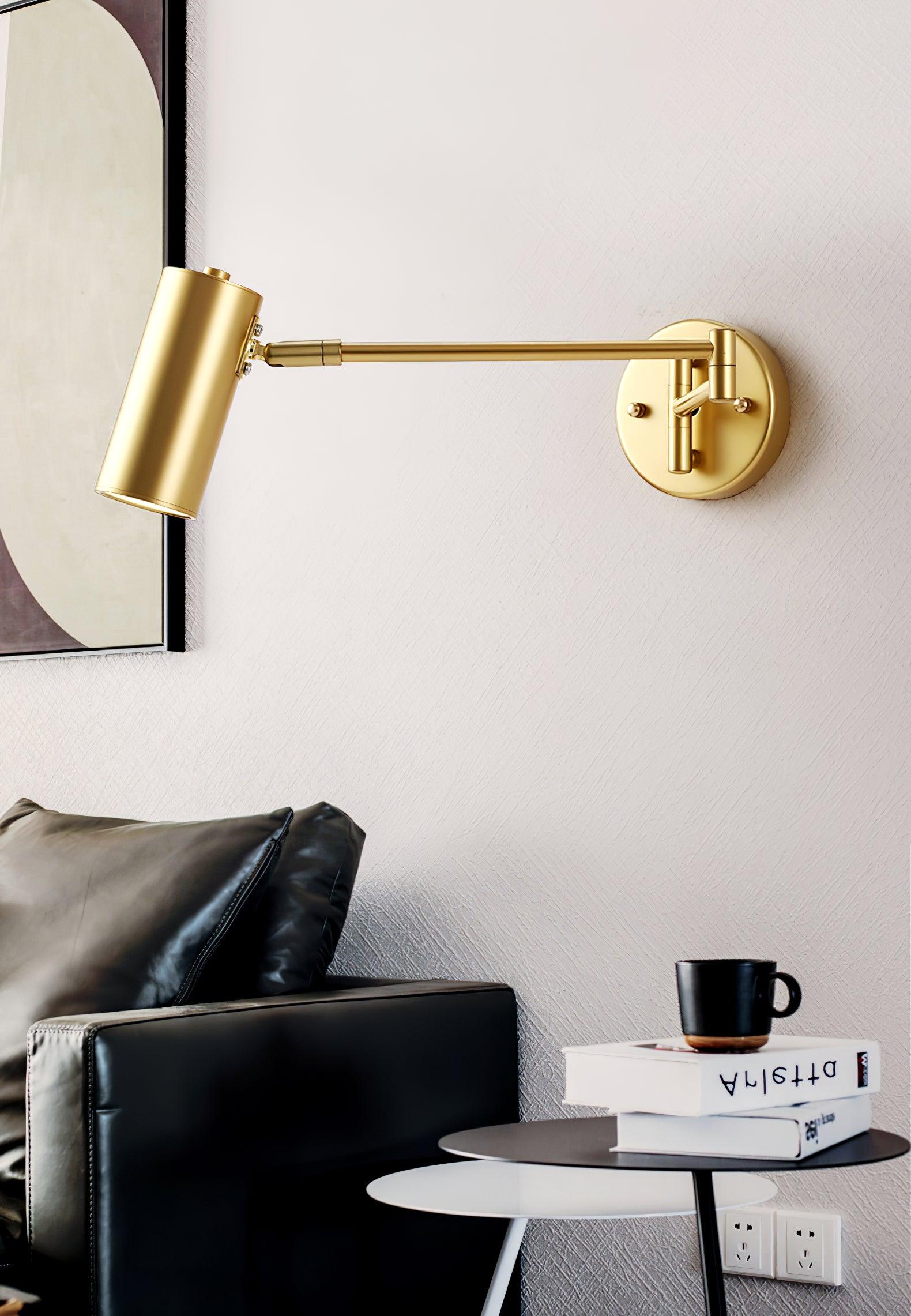 Metal Swing Arm Wall Sconce with Adjustable Head