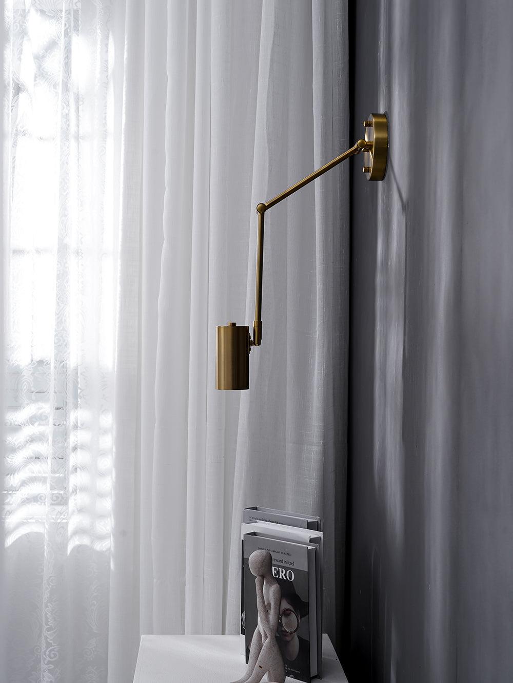 Metal Swing Arm Wall Sconce with Adjustable Head