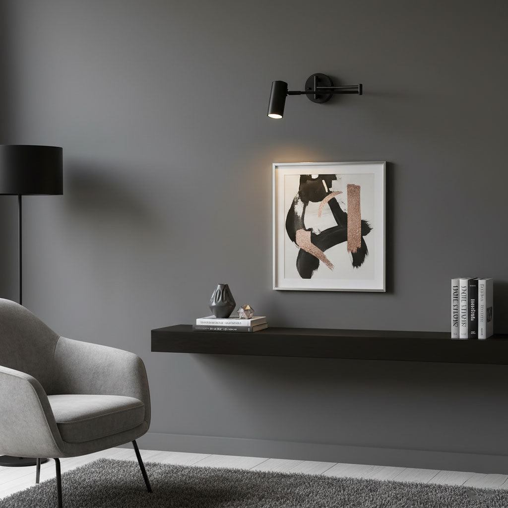 Metal Swing Arm Wall Sconce with Adjustable Head