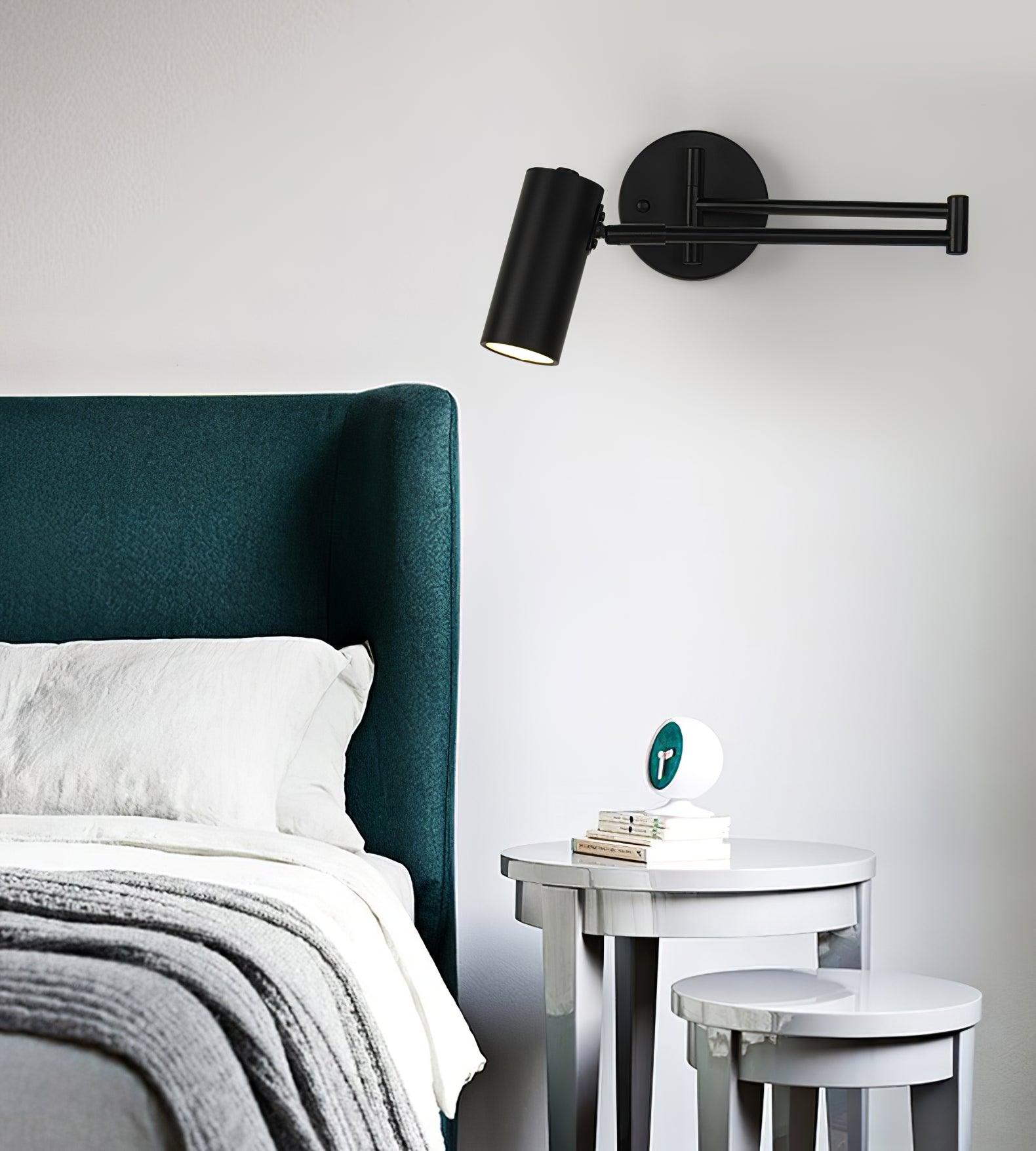Metal Swing Arm Wall Sconce with Adjustable Head
