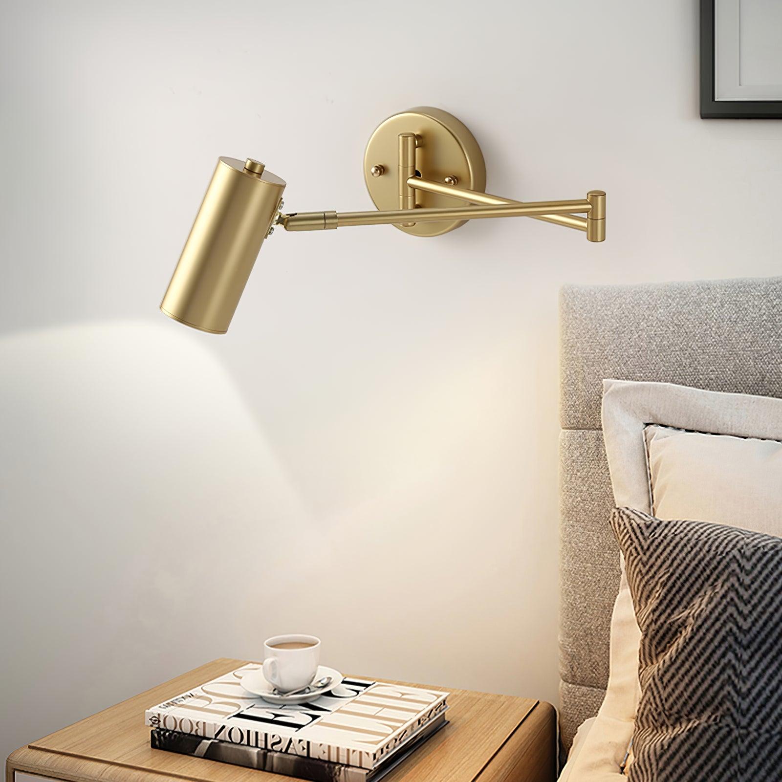 Metal Swing Arm Wall Sconce with Adjustable Head