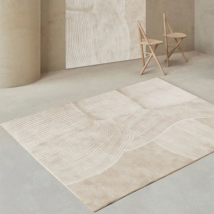 Minimalist Plush Rug with Abstract Design