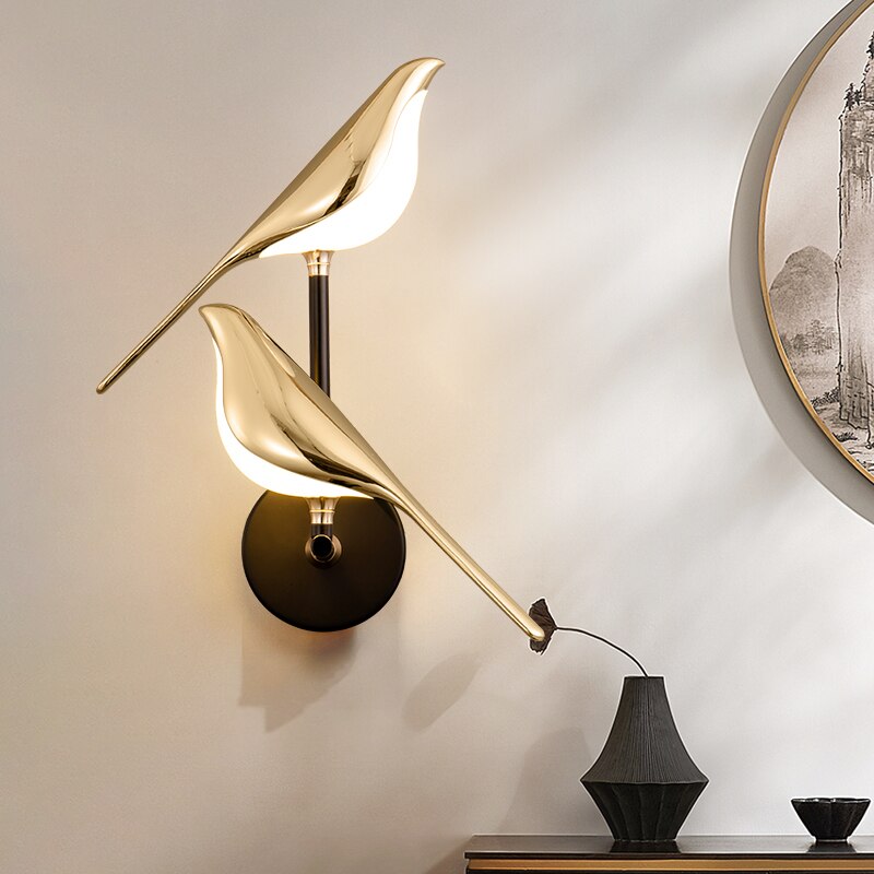Modern Bird Wall Sconce with LED Glow Light