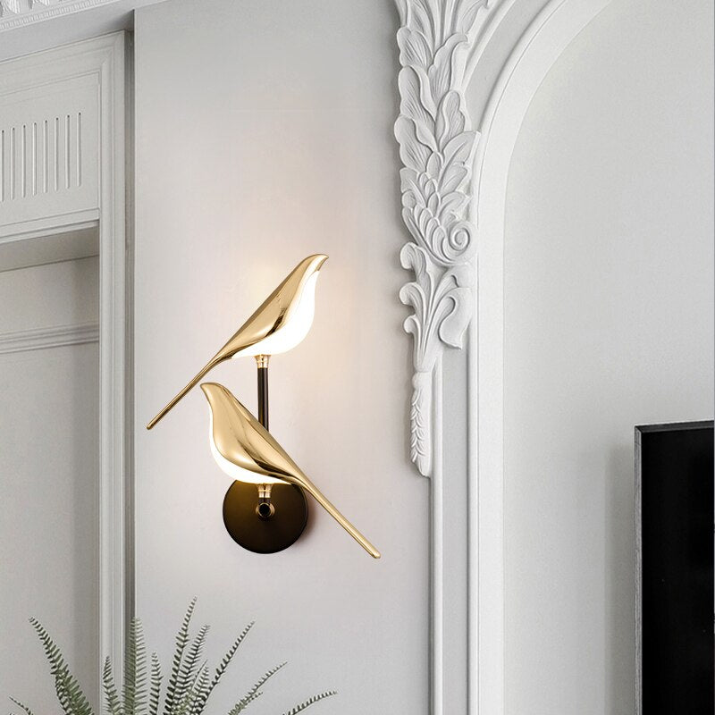 Modern Bird Wall Sconce with LED Glow Light