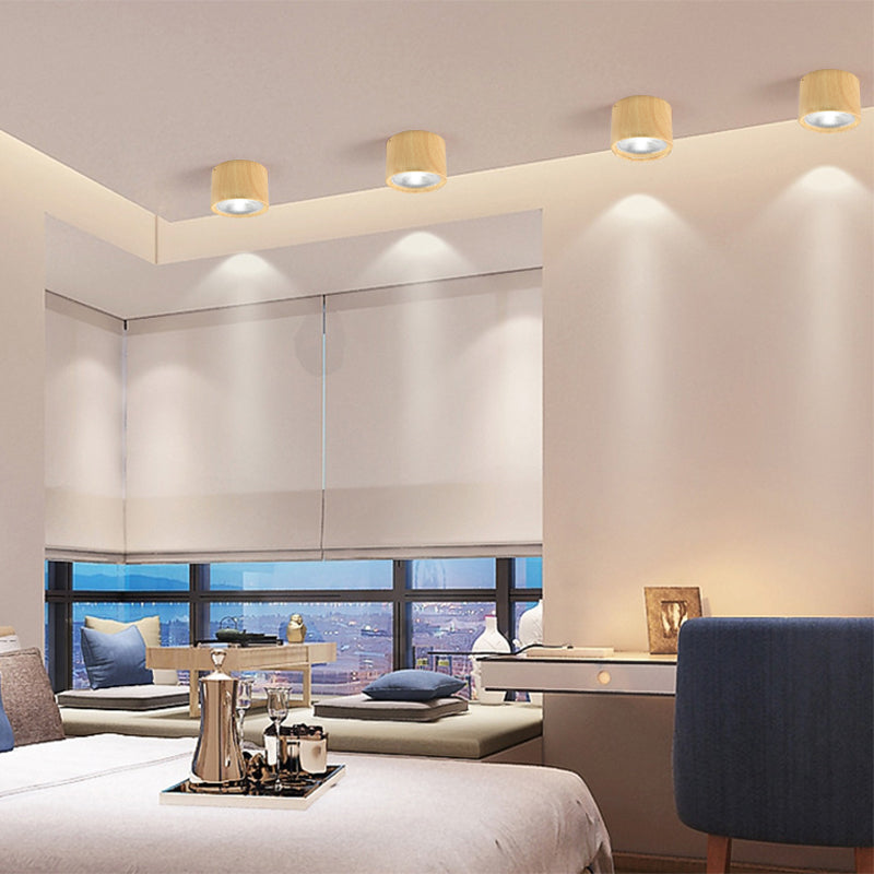 Modern Cylinder Ceiling Light with LED Flush