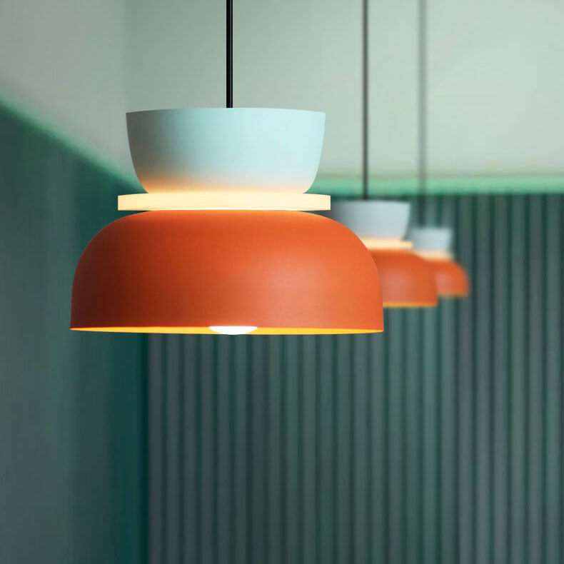 Modern Dome Pendant Light with Dual Tone Shade